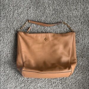 Tory Burch Cognac Pebbled Leather Shoulder Bag